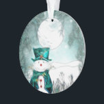 Adorno El hombre de nieve<br><div class="desc">Disponible en posavasos,  encanto del vino,  adornos,  reloj de pulsera,  pendiente,  encanto/pulsera,  abrebotellas,  galletas de azúcar,  copas de tarta y obsequios de Oreo.</div>