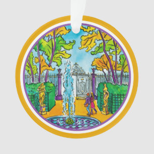 Adorno El jardín de verano, dibujo acuático a mano