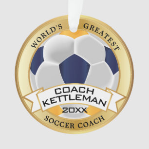 Adorno El mejor entrenador de fútbol del mundo: oro, mari