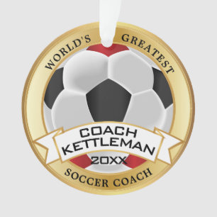 Adorno El mejor entrenador de fútbol del mundo, rojo, neg