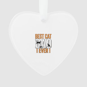 Adorno El Mejor Papá de Gatos Vintage Diseño de Camiseta 