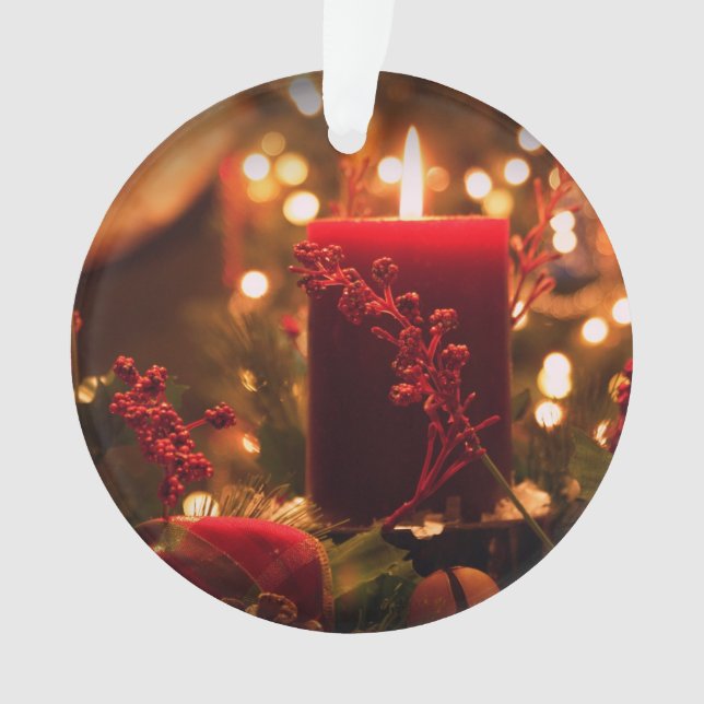 Adorno El navidad adorna la vela encendida ronda de (Anverso)
