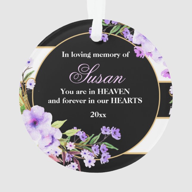 Adorno El navidad adorna negro púrpura conmemorativo (Reverso)