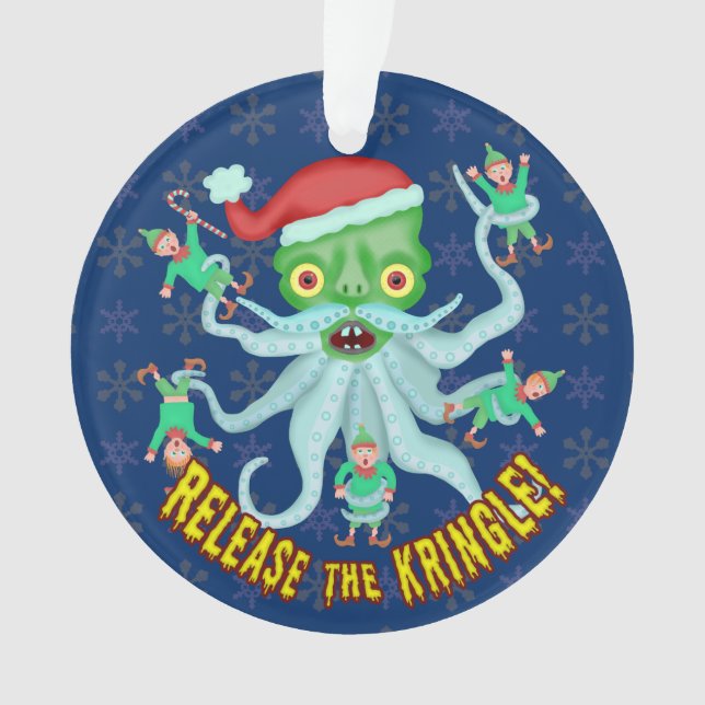 Adorno El navidad divertido lanza al Kringle Papá Noel (Anverso)