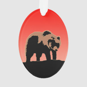 Adorno El oso pardo al atardecer - Arte de vida salvaje o