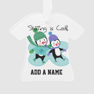Adorno El patinaje de los pingüinos es fresco