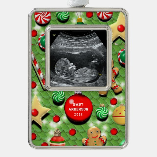 Adorno El primer colectivo navideño del bebé (Anverso)