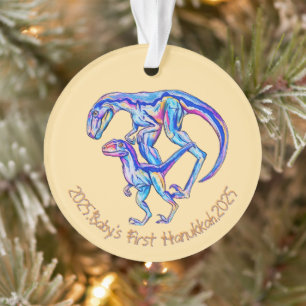 Adorno El primer Hanukkah 2025 del bebé, Unisex Velocirap