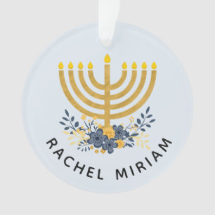 Adorno El primer Hanukkah del bebé   Azul y oro de Keepsa