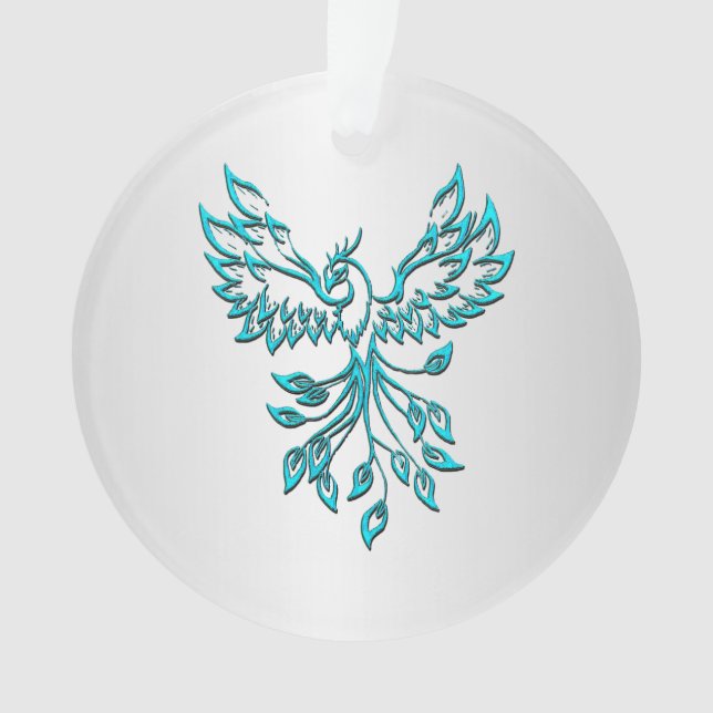 Adorno El verde azulado Fénix azul se levanta sobre la pl (Anverso)
