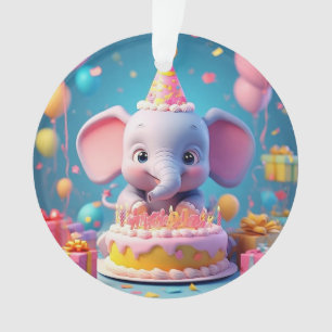 Adorno Elefante de dibujos animados adorable celebrando c