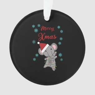 Adorno Elefante de navidad nieve zoo de invierno cute ani