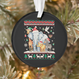 Adorno Elefante Jirafa Cebra Jungla Zoológico Navidad Fea
