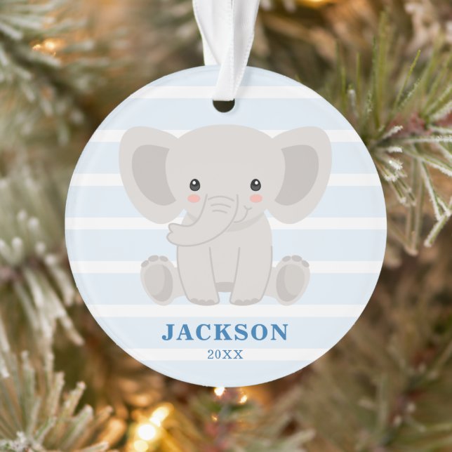 Adorno Elefante lindo Navidades bebé personalizados (Árbol)