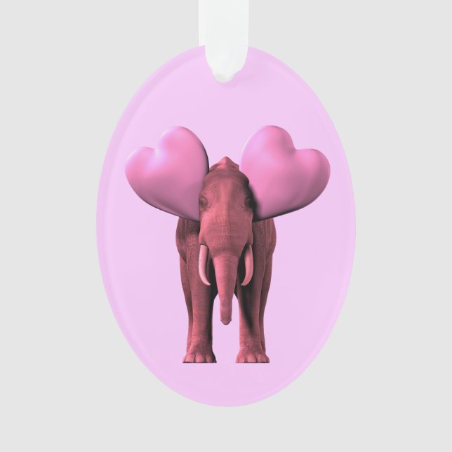 Adorno Elefante rosa romántico (Anverso)