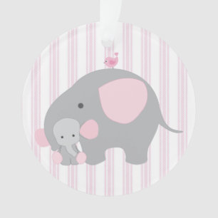 Adorno Elefante rosado de la niña hermosa