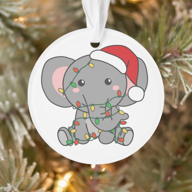 Adorno Elefantes de animales de invierno de Navidades ele (Árbol)