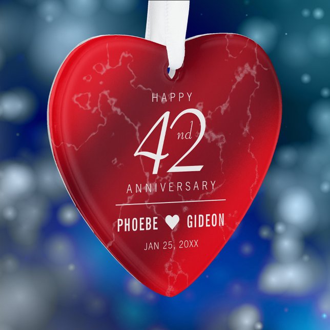 Adorno Elegant 42nd Jasper Wedding Anniversary (Elegant 42nd Jasper Wedding Anniversary Acrylic Ornament Cover Photo.)