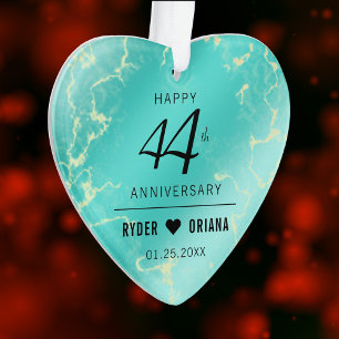 Adorno Elegant 44th Turquoise Wedding Anniversary