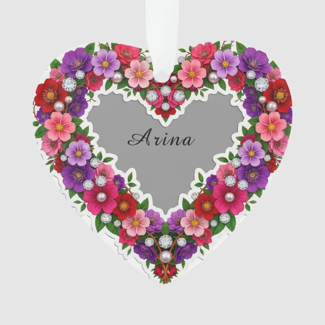 Adorno Elegant Floral Heart Design (Anverso)