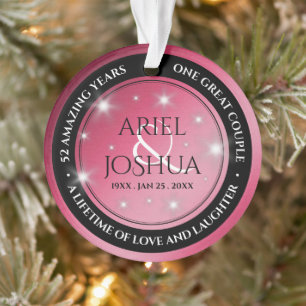 Adorno Elegante 52° Aniversario del Boda de Ruby