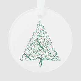 Adorno Elegante árbol de Navidad rojo y verde caligrafía