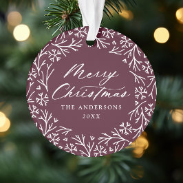 Adorno Elegante copo de nieve Wreath Purple Photo