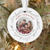 Elegante Corona de Navidad en Gris Plata Foto Feli