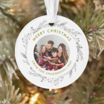 Elegante Corona de Navidad en Gris Plata Foto Feli