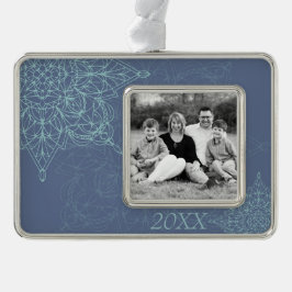 Adorno Elegante diseño de copo de nieve en azul