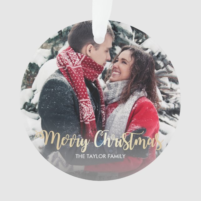 Adorno Elegante faux gold Feliz Navidad foto de texto (Anverso)