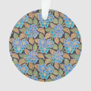 Adorno Elegante Flor Azul Periwinkle Floral Clásico