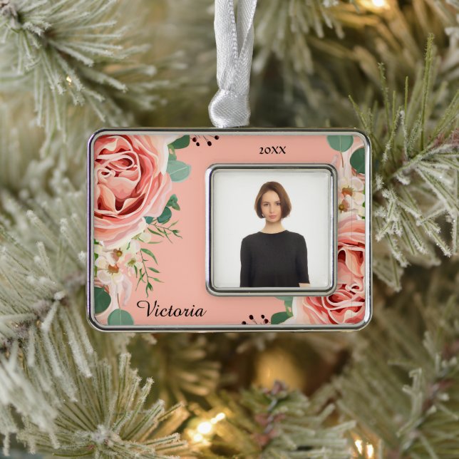 Adorno Elegante Flor Flor Flor Flor Personalizado de foto (Árbol)