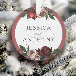 Adorno Elegante Floral Primer Boda de Navidad Keepsake