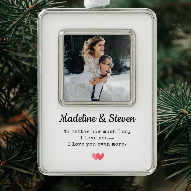 Adorno Elegante foto de matrimonio para recién casados Na (Elegant Wedding Photo Newlyweds Modern Christmas O Christmas Ornament)