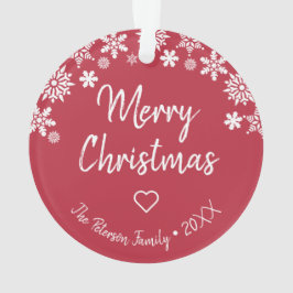 Adorno Elegante foto de personalizado con copos de nieve