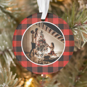 Adorno Elegante foto familiar de Navidad con moderno tart