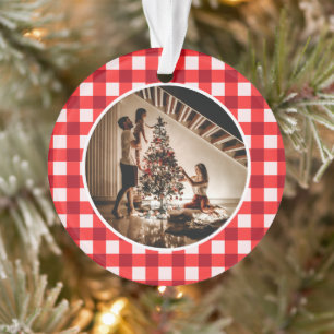 Adorno Elegante foto familiar de Navidad con moderno tart