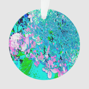 Adorno Elegante Hydrangea de luz rosa y azul