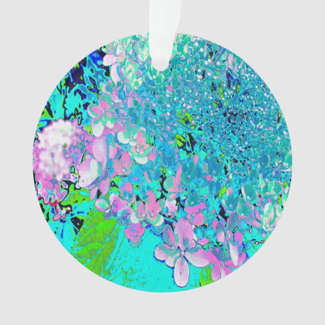 Adorno Elegante Hydrangea de luz rosa y azul (Anverso)