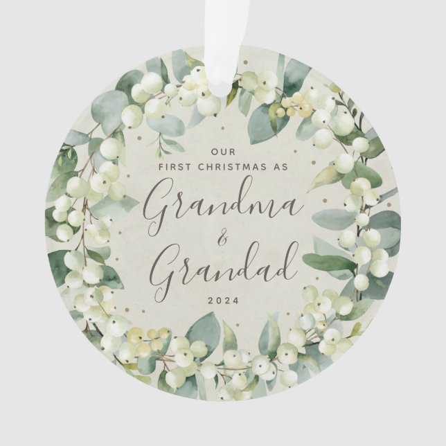 Adorno Elegante nuestra primera Navidad como foto de abue (Anverso)