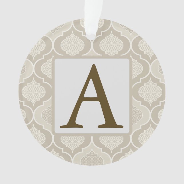 Adorno Elegante patrón marroquí de enrejado en tonos neut (Anverso)