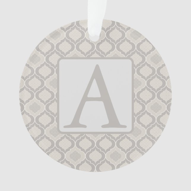 Adorno Elegante patrón marroquí de enrejado en tonos neut (Anverso)