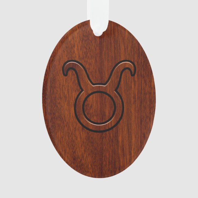 Adorno Elegante Rótulo Taurus Zodiac sobre la impresión d (Anverso)