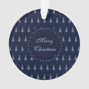 Adorno Elegantes árboles y estrellas azules de Navidad