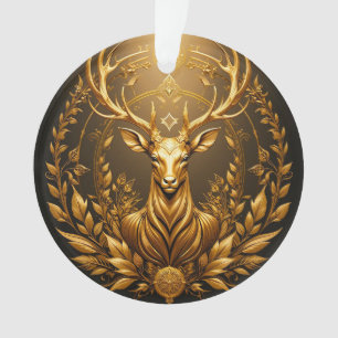 Adorno Emblema de Ciervo Dorado