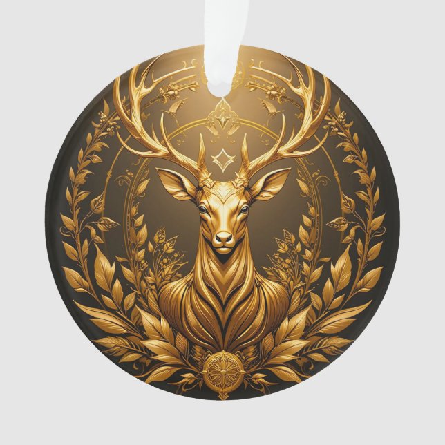 Adorno Emblema de Ciervo Dorado (Anverso)