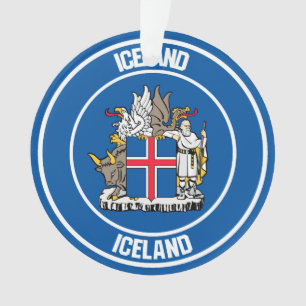 Adorno Emblema de Islandia redonda