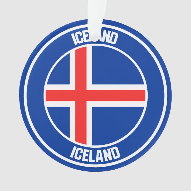 Adorno Emblema de Islandia redonda (Anverso)