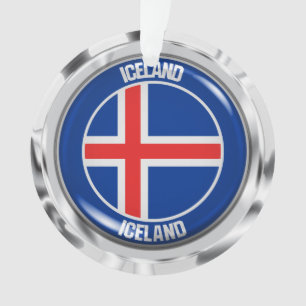 Adorno Emblema de Islandia redonda